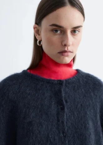 Cardigan en mélange de mohair brossé
