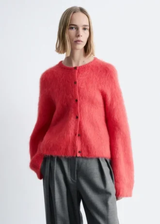 Cardigan en mélange de mohair brossé