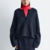 Cardigan en mélange de mohair brossé