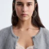 Cardigan en mélange de mohair brossé