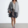 Cardigan en mélange de mohair brossé