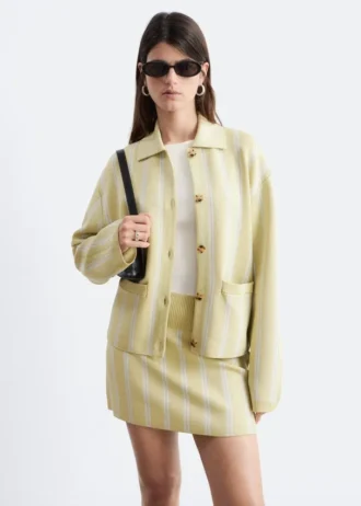 Cardigan oversize en maille polo