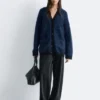 Cardigan oversize en mélange de mohair