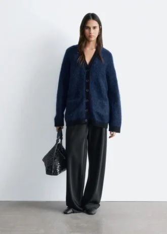 Cardigan oversize en mélange de mohair