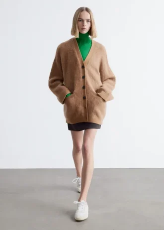 Cardigan oversize en mélange de mohair