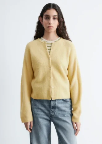 Cardigan tricoté en mélange d&rsquo;alpaga
