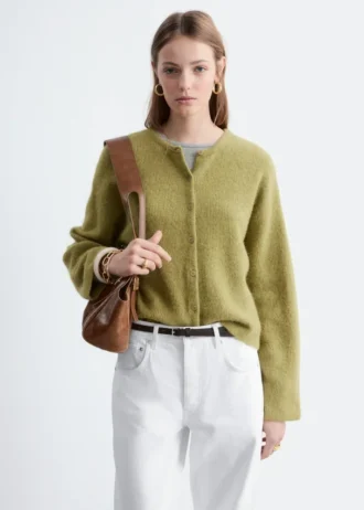 Cardigan tricoté en mélange d&rsquo;alpaga