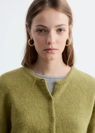 Cardigan tricoté en mélange d&rsquo;alpaga