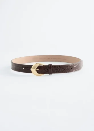 Ceinture en cuir à boucle effet croco