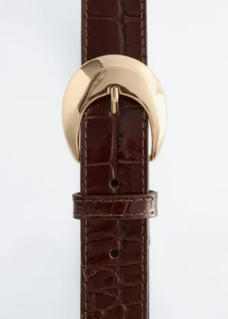Ceinture en cuir à boucle effet croco