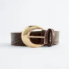 Ceinture en cuir à boucle effet croco