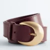 Ceinture en cuir à boucle en croissant
