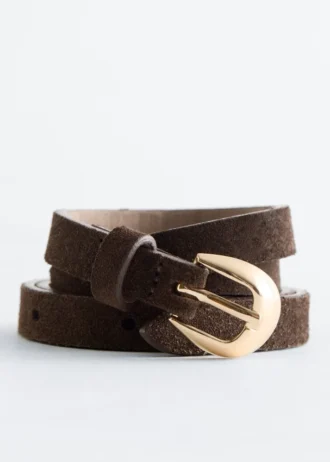 Ceinture fine à boucle en croissant