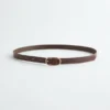 Ceinture fine en cuir effet croco