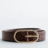 Ceinture fine en cuir effet croco