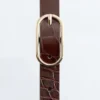 Ceinture fine en cuir effet croco
