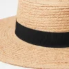 Chapeau de paille en raphia bordé de gros-grain