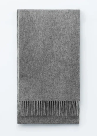 Écharpe-couverture en laine à franges