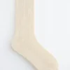 Chaussettes en maille côtelée mélangée à de la soie