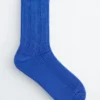Chaussettes en maille côtelée mélangée à de la soie