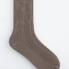 Chaussettes en maille côtelée mélangée à de la soie