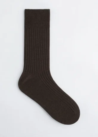Chaussettes en soie côtelées