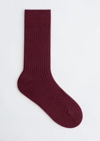 Chaussettes en soie côtelées