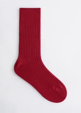 Chaussettes en soie côtelées