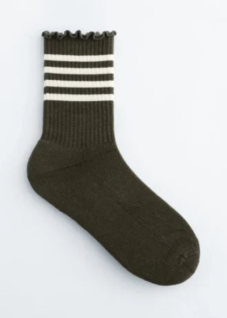 Chaussettes rayées à bords volantés
