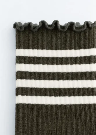 Chaussettes rayées à bords volantés