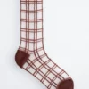 Chaussettes transparentes à carreaux