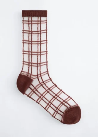 Chaussettes transparentes à carreaux