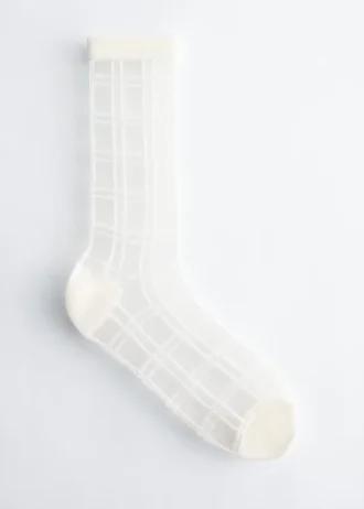 Chaussettes transparentes à carreaux