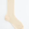 Chaussettes transparentes à côtes