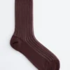 Chaussettes transparentes à côtes
