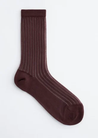Chaussettes transparentes à côtes