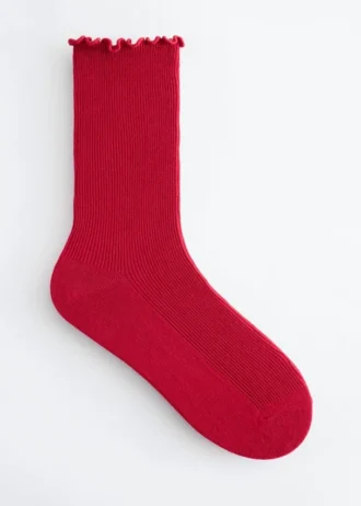 Chaussettes à volants côtelées