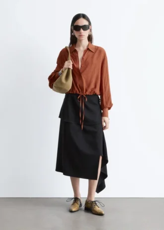 Chemise à carreaux avec cordon de serrage