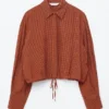 Chemise à carreaux avec cordon de serrage