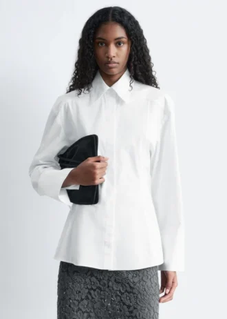 Chemise cintrée à ceinture à nouer