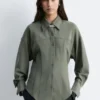 Chemise cintrée à manches ballon
