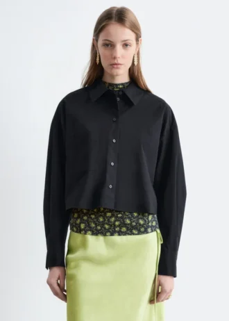 Chemise courte oversize en coton