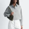 Chemise courte oversize en coton