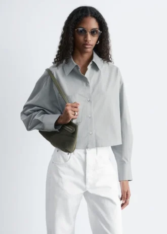 Chemise courte oversize en coton