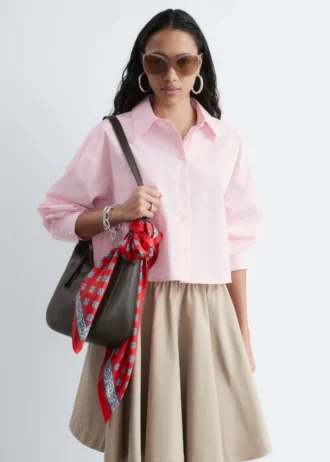 Chemise courte oversize en coton
