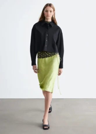 Chemise courte oversize en coton
