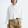 Chemise courte oversize en coton
