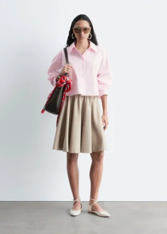 Chemise courte oversize en coton