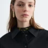 Chemise courte oversize en coton