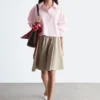 Chemise courte oversize en coton
